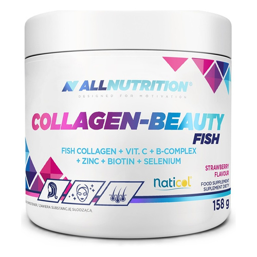 Allnutrition Collagen-Beauty Fish Marine Collagen Peptides with Vitamin and Mineral Complex Strawberry 158g