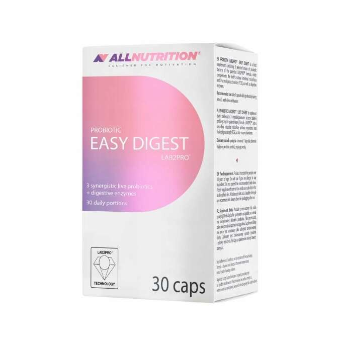 Allnutrition Probiotic Easy Digest Wspiera Równowagę Mikroflory Jelitowej 30 Kapsułek