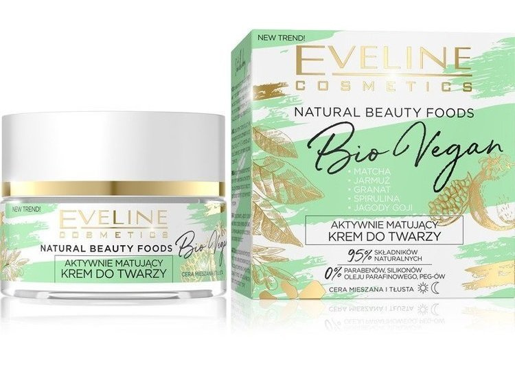 Eveline Natural Beauty Foods Actively Mattifying Day & Night Cream BioVegan 50ml