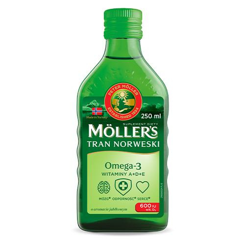 Möller's Tran Norweski Omega-3 + Witamina D3 Jabłko 250ml