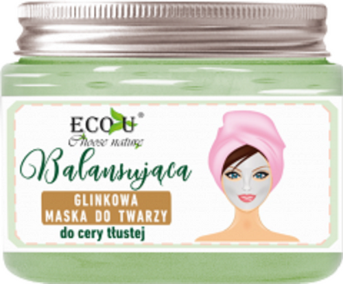EcoU Kojąca Glinkowa Maseczka dla Tłustej Cery z Zieloną i Czerwoną Glinką 150ml