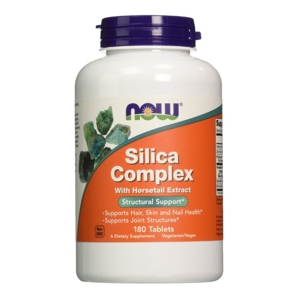 Now Foods Silica Complex z Ekstraktem ze Skrzypu Wspiera Zdrowie Włosów Skóry i Paznokci 180 Tabletek