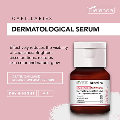 Bielenda Capillary Skin Serum do Twarzy na Zaczerwienienia na Dzień i na Noc 30ml