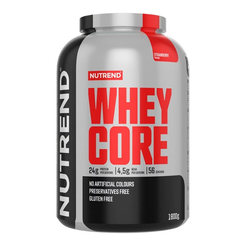 Nutrend Whey Core Białko Serwatkowe o Smaku Truskawkowym na Wzrost Masy Mięśniowej 1800g