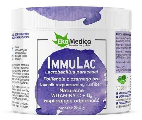 EkaMedica ImmuLac Supports Immune System Soluble Fiber Vitamin C D3 Powder 250g
