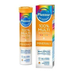 Polski Lek S.A. Plusssz 100% Multiwitamina + Minerały Mango-Pomarańcza 20 Tabletek Musujących