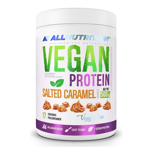 Allnutrition Vegan Protein Odżywka o Smaku Słonego Karmelu bez Dodatku Cukru 500g
