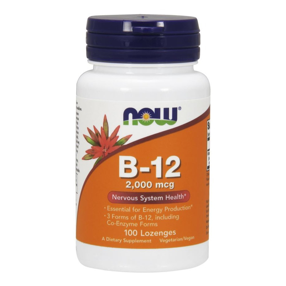 Now Foods Vitamin B-12 2000mcg Supports Nervous and Immune Systems 100 Lozenges