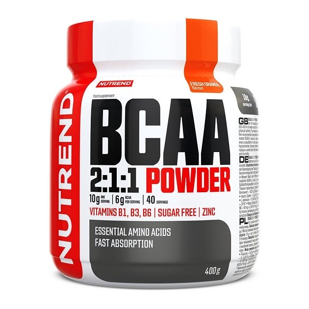 Nutrend BCAA 2:1:1 w Proszku o Smaku Świeżej Pomarańczy Na Regenerację i Wsparcie Mięśni 400g