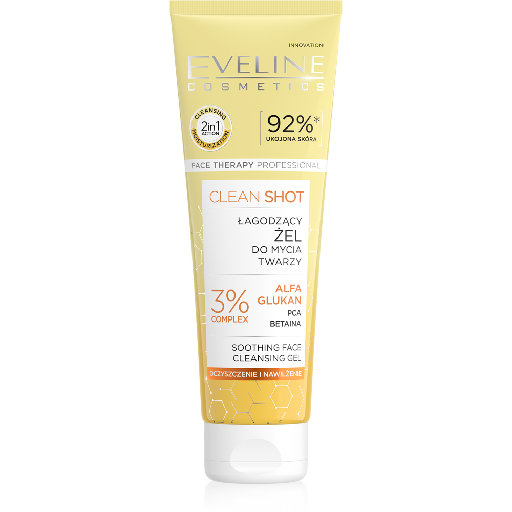 Eveline Face Therapy Professional Clean Shot Soothing Face Wash Gel for All Skin Types 140ml