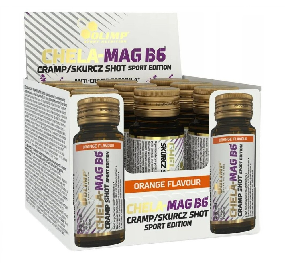 Olimp Nutrition Chela-Mag B6 Cramp Shot Sport Edition Suplement w Płynie na Skurcze 9 x 25ml