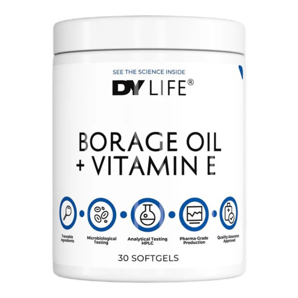 Dorian Yates DY LIFE Olej z Ogórecznika + Witamina E 30 Kapsułek Miękkich