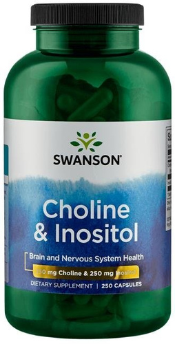 Swanson Choline & Inositol Wspomaga Zdrowie Ośrodkowego Układu Nerwowego 250 Kapsułek