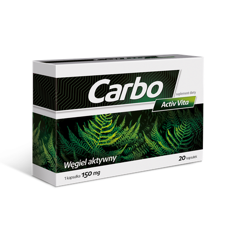Aflofarm Carbo Activ Vita Węgiel Aktywny 20 Kapsułek
