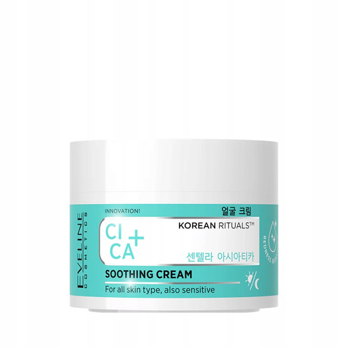 Eveline Korean Rituals Krem Kojący Cica+ dla każdego Rodzaju Skóry na Dzień i na Noc 50ml