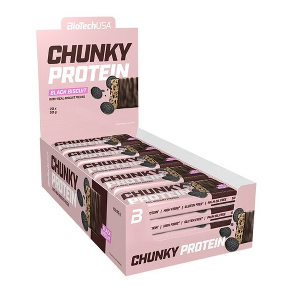 BioTechUSA Chunky Protein Bar, Black Biscuit 20 x 50g