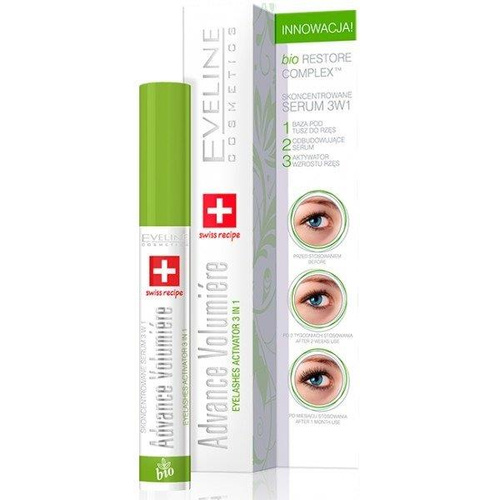 Eveline Advance Volumiere Skoncentrowane Serum do Rzęs Odżywiająco-Stymulujące Wzrost Rzęs 3w1 10ml