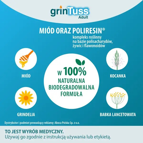 GrinTuss Adult Syrop na Kaszel Suchy i Mokry 128g