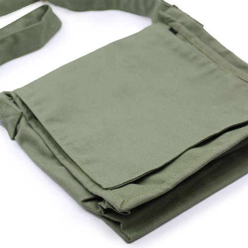 Cotton Canvas Messenger Bag - Graphite