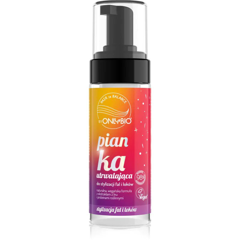 OnlyBio Hair in Balance Fixing Foam for Styling Waves and Curls with Flax Extract Vegan 150ml