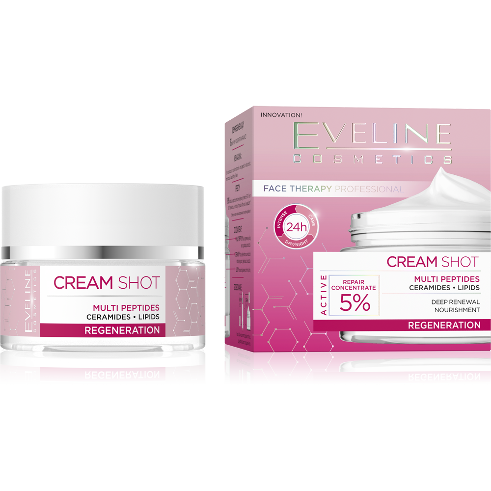 Eveline Face Therapy Professional Cream Shot Regenerating Cream for Dry Skin with Signs of Aging 50ml