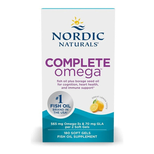 Nordic Naturals Complete Omega 565mg Lemon Omega 3 6 9 Supplement for Healthy Skin and Joints 180 Softgels