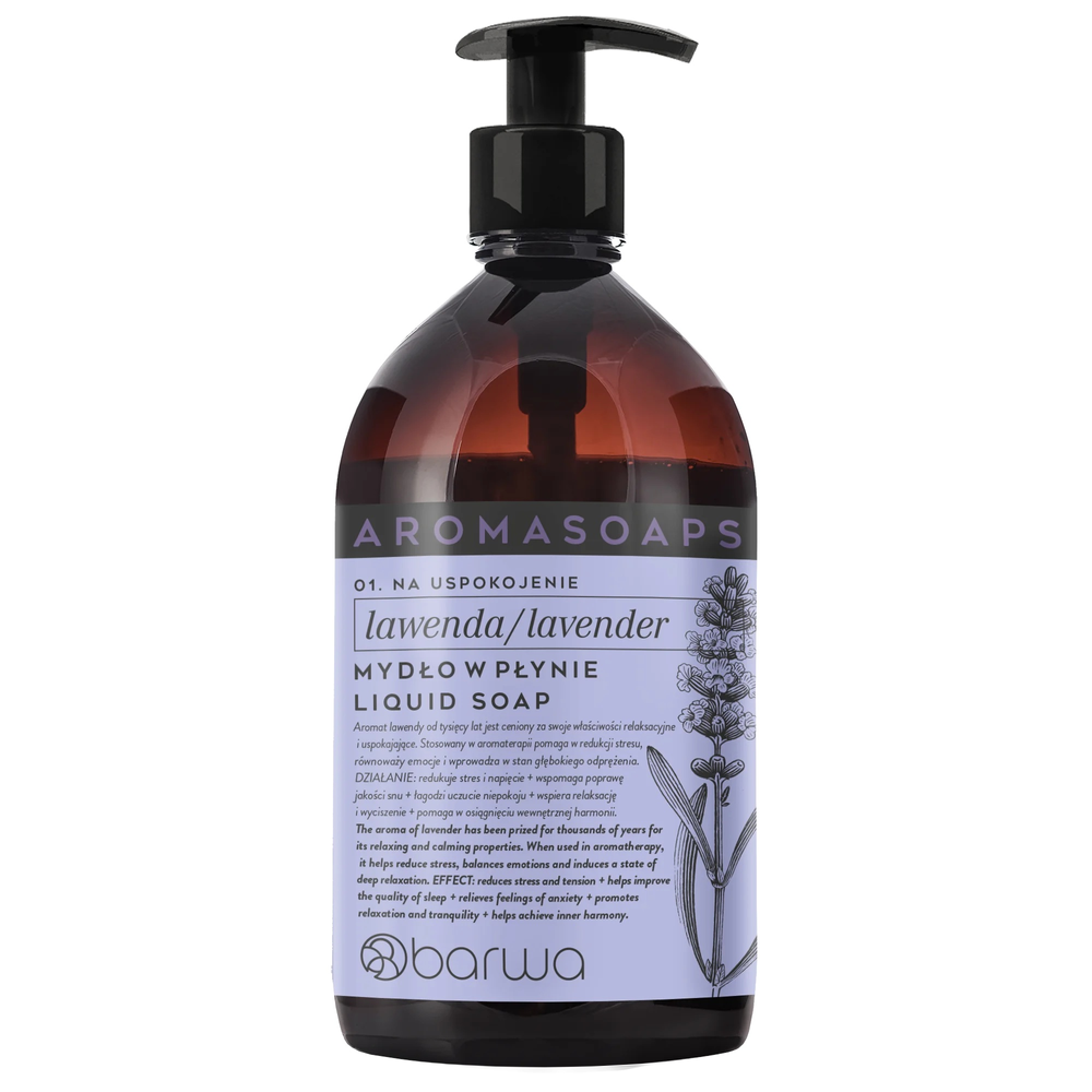 Barwa Aroma Soaps Calming Liquid Soap Lavender for Everyday Use 500ml