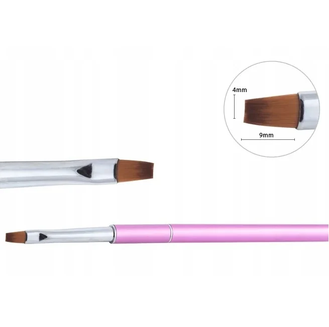 Neonail Pędzelek Naturalny do Żelu Płaski Nr 6 1 Sztuka