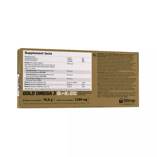 Olimp Gold Omega 3 D3 + K2 Sport Edition 60 Capsules