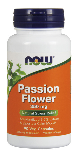 Now Foods Passion Flower 350mg Męczennica Cielista Relaks i Uspokojenie 90 Kapsułek