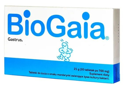 BioGaia Gastrus Lactic Acid Bacteria Tangerine Flavor Digestive System Support 30 Tablets