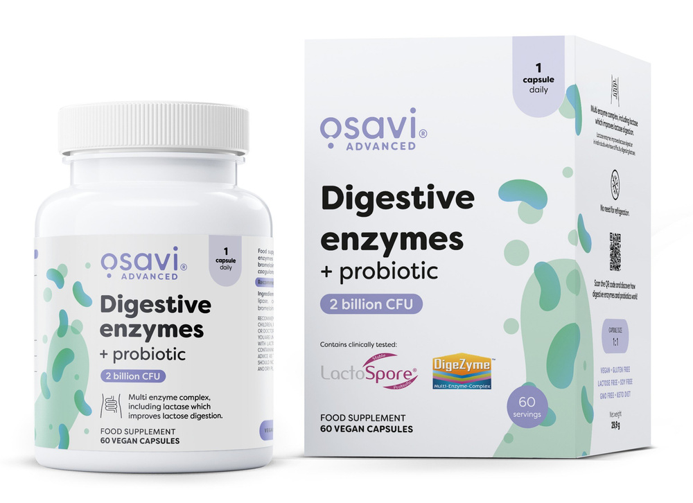 Osavi Enzymy Trawienne + Probiotyk 60 Kapsułek