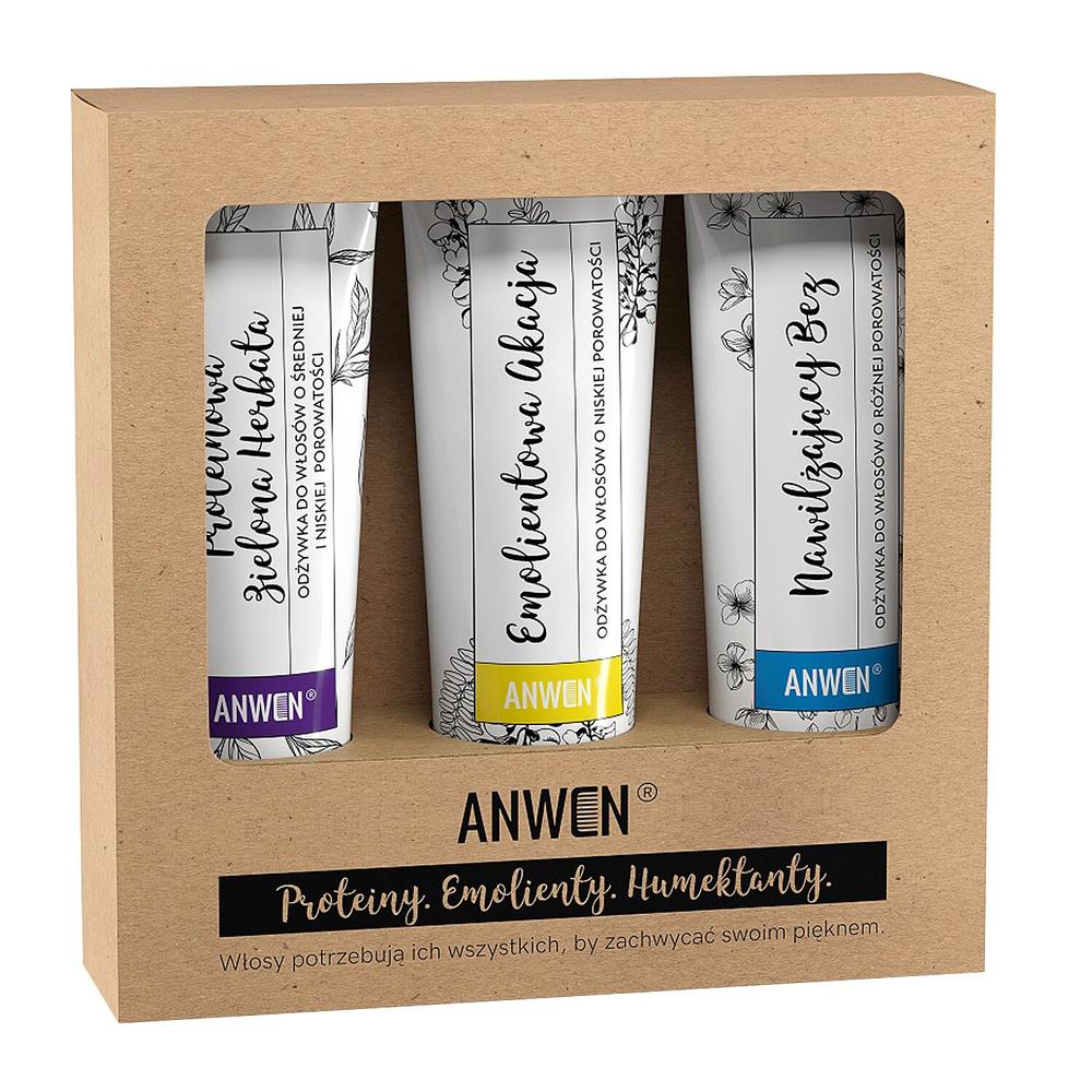 Anwen Set 3 Conditioners for Various Low and Medium Hair Porosity 3x100ml