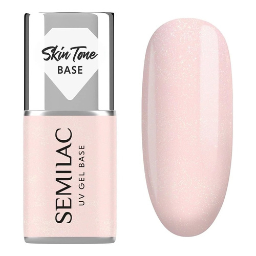 Semilac Cover Base Hybrid Gel Polish Glitter Rose 7ml