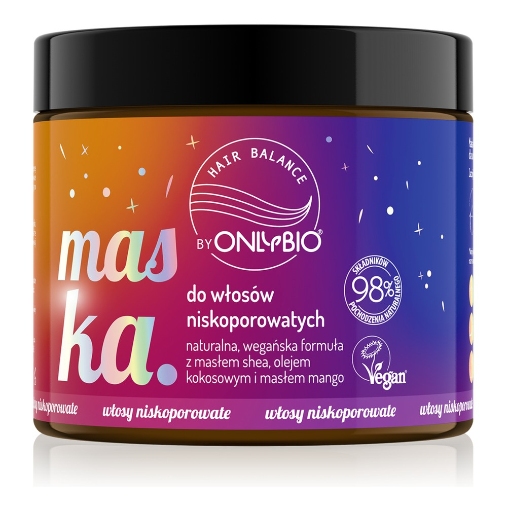 Onlybio Hair Balance Maska do Włosow Niskoporowatych z Masłem Shea i Olejem Kokosowym 400ml