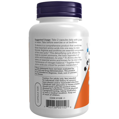 Now Foods Tri-Amino Wsparcie Metabolizmu Białek 120 Kapsułek