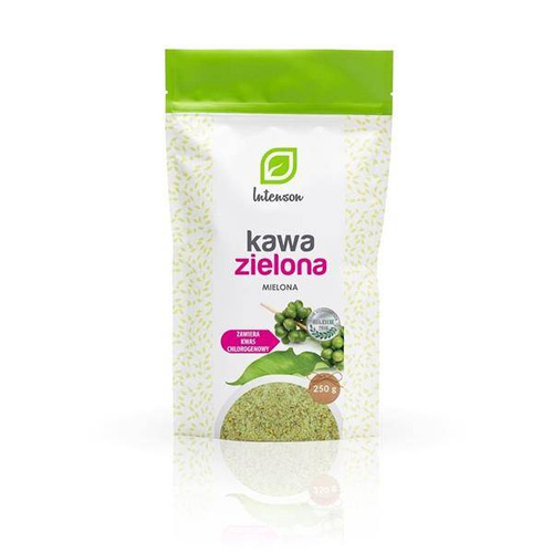 Intenson Wegańska Naturalna Mielona Zielona Kawa Wspomagająca Odchudzanie 250g