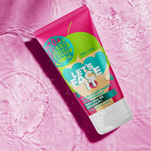 Tutti Frutti Let's Face It Normalizujący Żel myjący do Twarzy z Gliceryną 4% + Hydro Shot B5 150ml