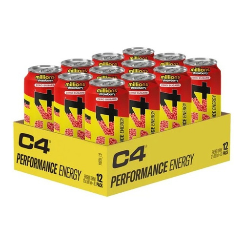 Cellucor C4 Performance Energy Millions Strawberry Energy Drink For Increased Energy and Focus 12 x 500ml