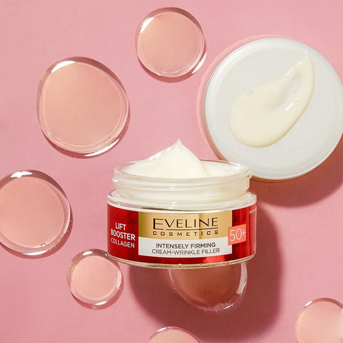 Eveline Lift Booster Collagen Silnie Ujędrniający Krem-Wypełniacz Zmarszczek 50+ na Dzień i na Noc 50ml