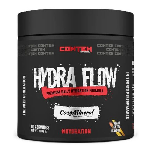 Conteh Sports Hydra Flow Peach Ice Tea Electrolyte Powder for Daily Hydration 300g
