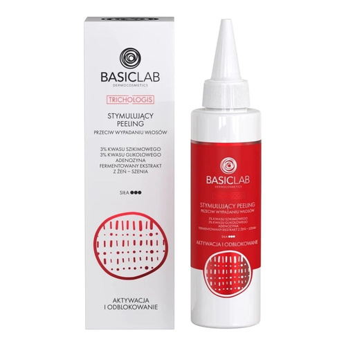 BasicLab Dermocosmetics Trichologis Pobudzający Peeling Trychologiczny przeciw Wypadaniu Włosów z 3% Kwasem Shikimowym i 3% Kwasem Glikolowym 150ml