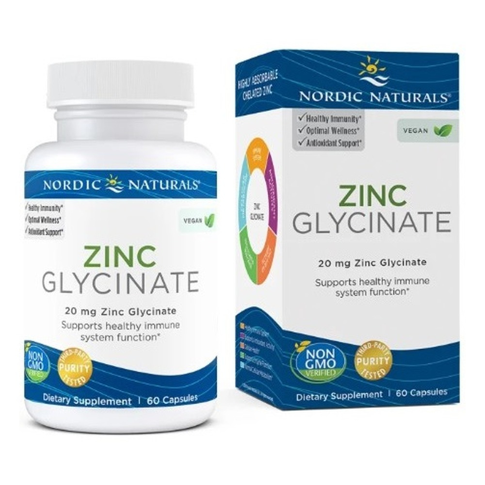 Nordic Naturals Glicynian Cynku 20mg Na Wsparcie Odporności i Działanie Antyoksydacyjne 60 Kapsułek