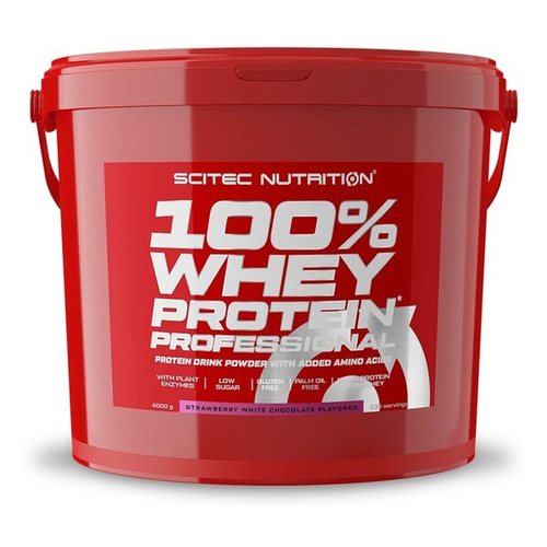 SciTec 100% Białko Serwatkowe Professional Truskawka z Białą Czekoladą 4000g