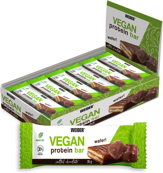 Weider Vegan Protein Bar, Salted Chocolate - 12 x 35g