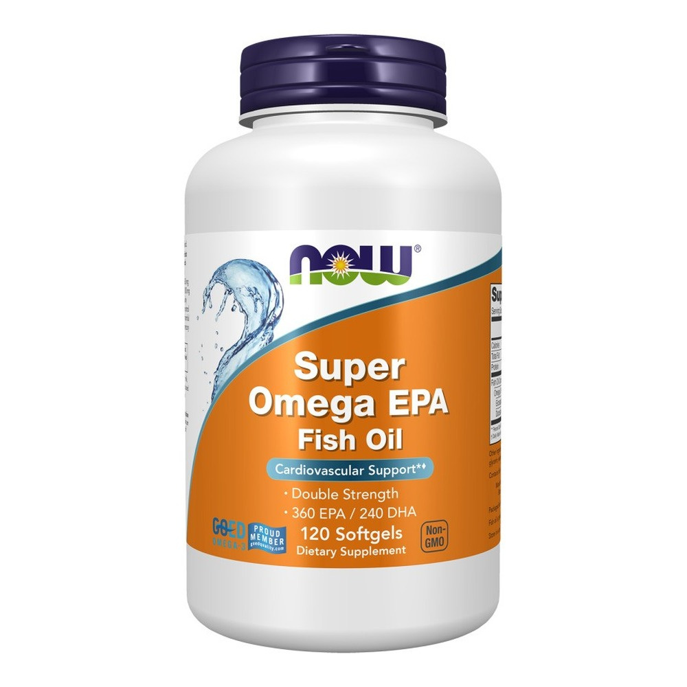 NOW Foods Super Omega EPA Molecularly Distilled High Potency Omega 3 120 Softgels