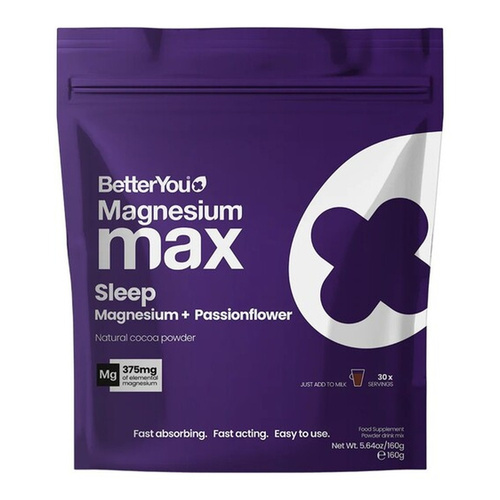 BetterYou Magnez Max Sleep Proszek o Smaku Naturalnego Kakao na Spokojny Sen 160g