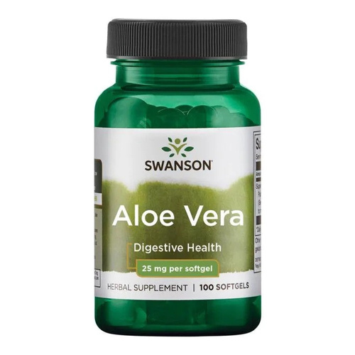 Swanson Aloe Vera 25mg Aloes Wspiera Układ Odpornościowy i Trawienny 100 Kapsułek