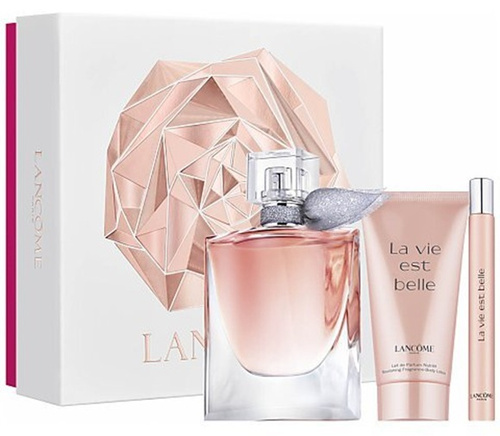 Lancome La Vie Est Belle Gift Set 50ml EDP + 10ml EDP + 50ml Body Lotion Set for Women 1 Piece
