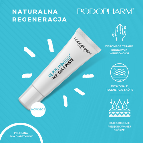 Podopharm Therapy Verru Immuno Pasta do Pielęgnacji Skóry Wymagającej Regeneracji i Ukojenia 12ml